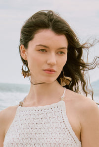 Petite Studio's Boho Russet Tassel Dangling Earrings