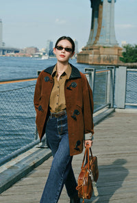 Petite Studio's Bryce Corduroy Barn Jacket in Sepia