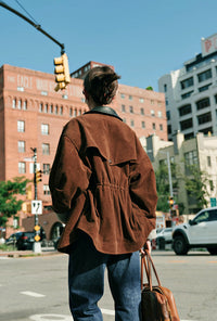 Petite Studio's Bryce Corduroy Barn Jacket in Sepia