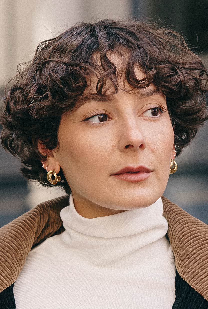 Petite Studio's Gold Textured Claw Wrap Earrings