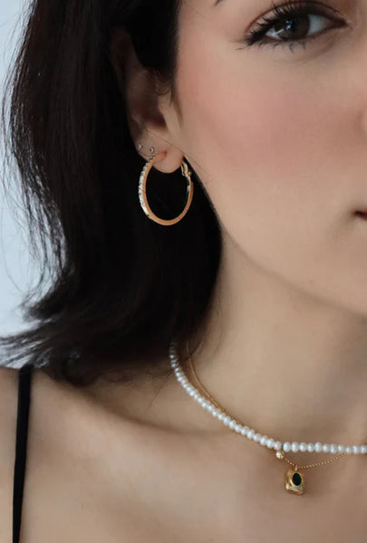 Gold crystal hoops Clearance