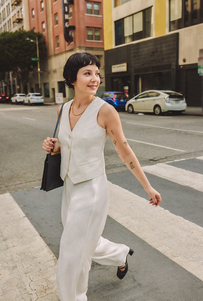 Petite Studio's Bridgett Vest in Ivory