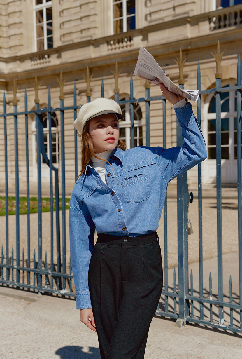 Petite embroidered jeans sale
