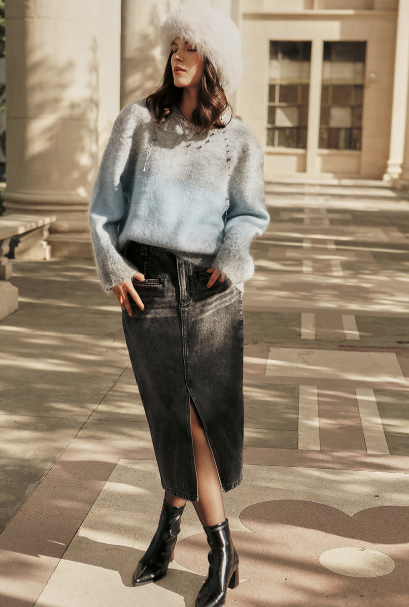 Petite Studio's Dale Mohair Sweater in Blue