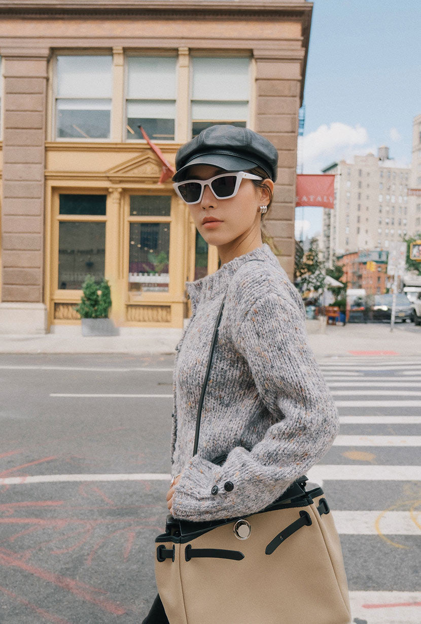 Petite Studio's Colt Wool Cardigan in Grey