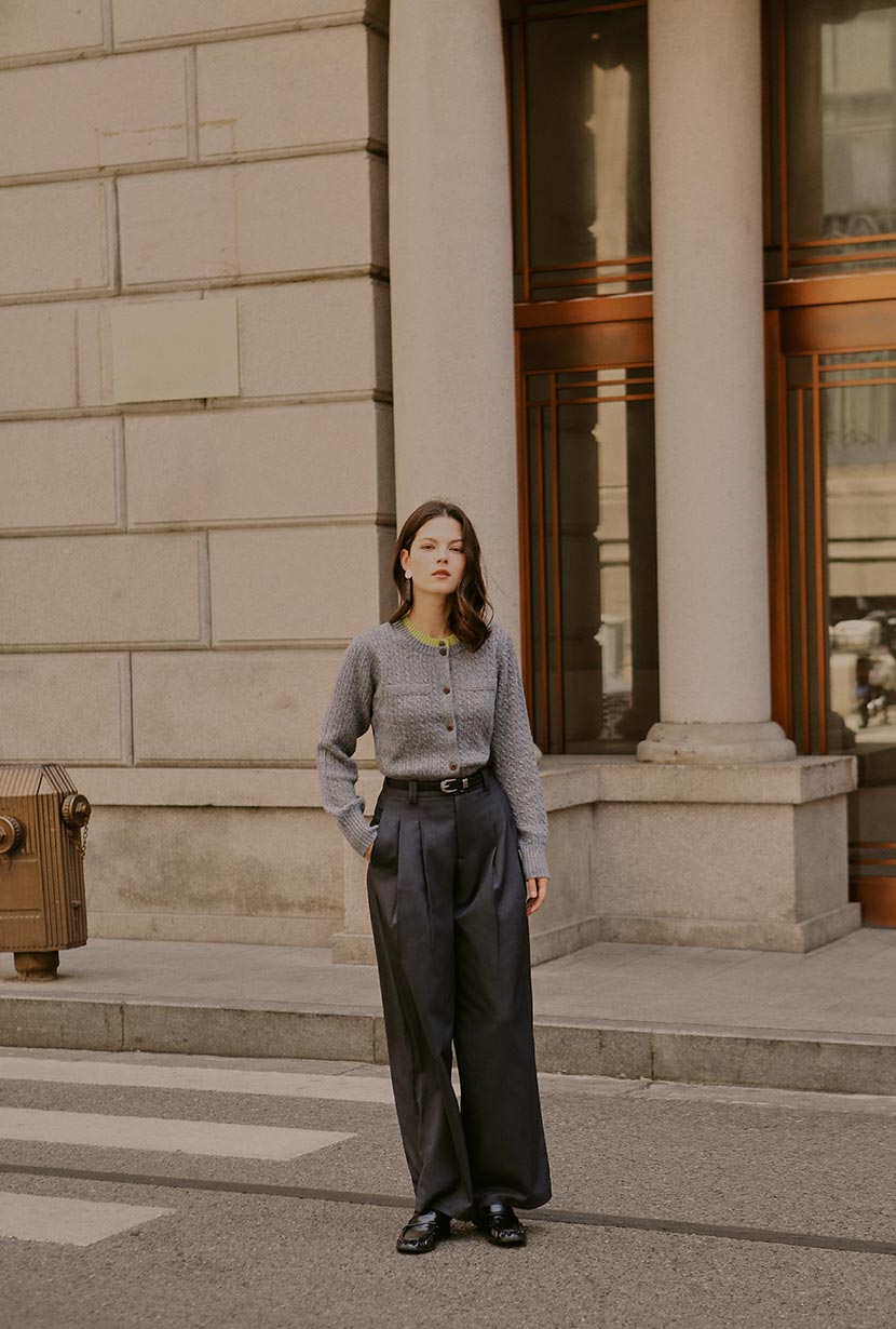 petite grey dress pants ShiftReady High-Waist Straight Dress Pants Petite main image 1