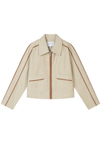 Petite Studio's Emmette Cropped Cotton Jacket in Light Khaki