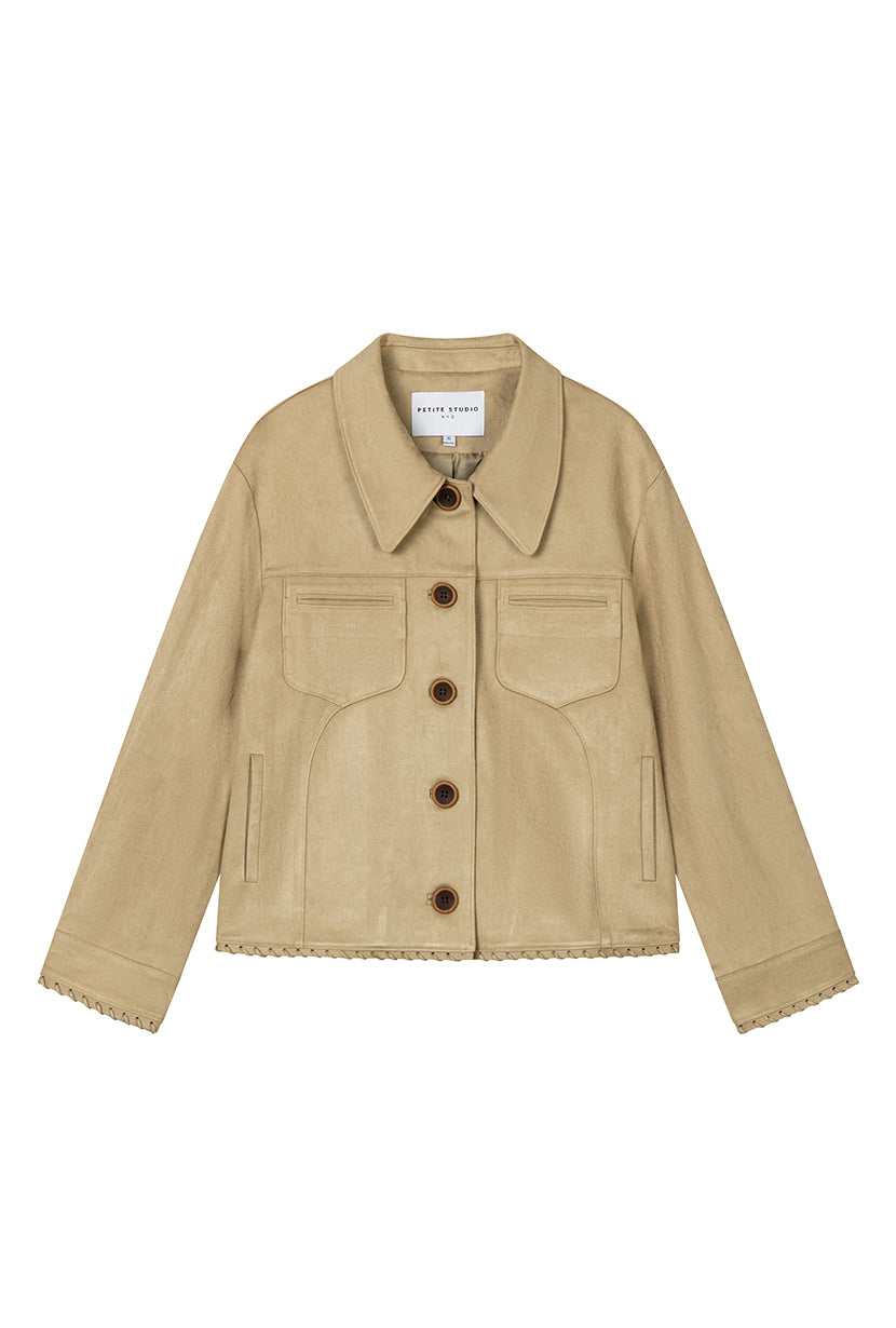 Petite Studio's Chiara Suede Jacket in Camel