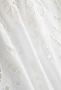 Petite Studio's Edna Cotton Embroidered Skirt in White 