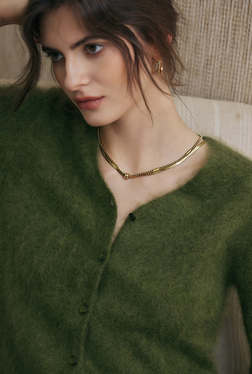 Petite Studio's Calidore Inlaid Abalone Shell Hoop Earrings
