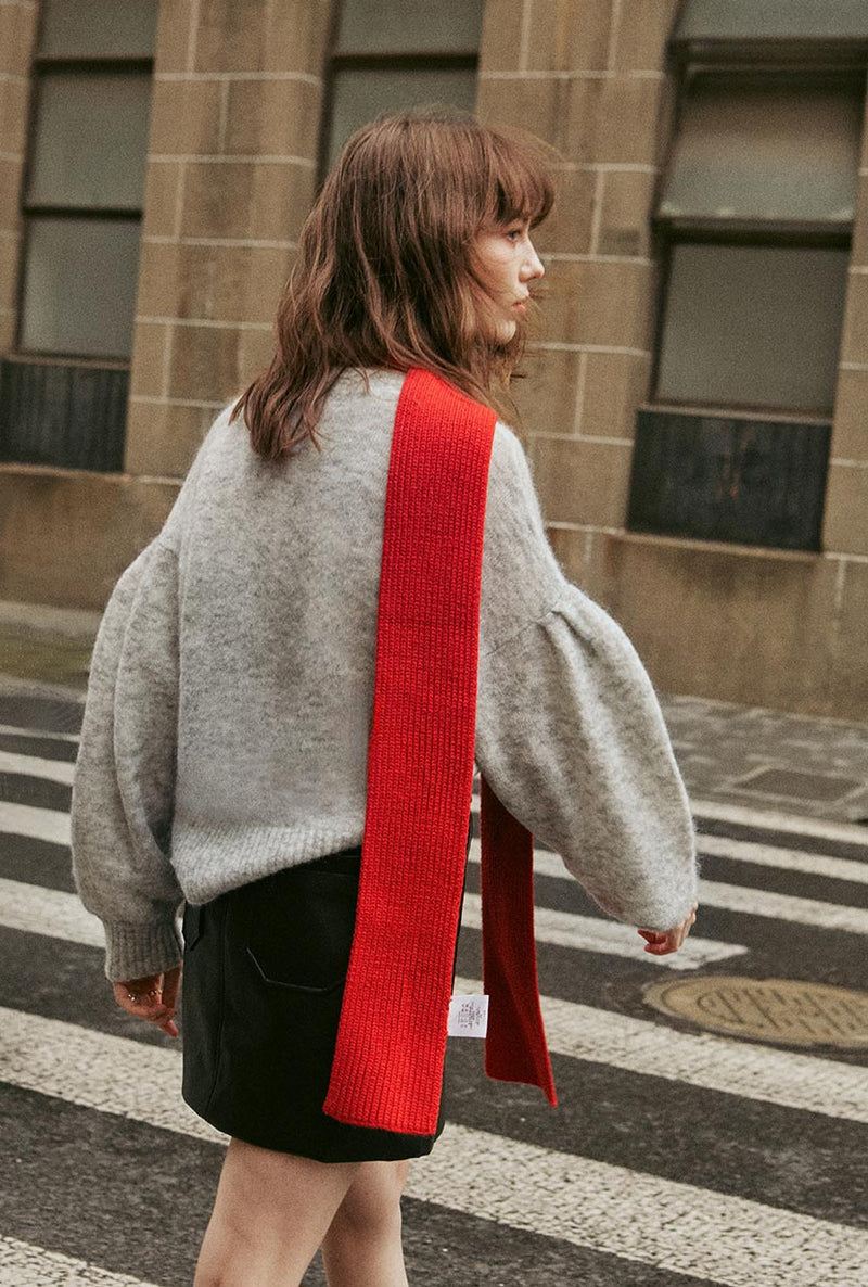 Petite Studio's Sevrin Wool Blend Scarf in Red 
