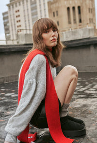 Petite Studio's Sevrin Wool Blend Scarf in Red 