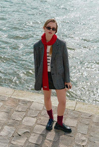 Petite Studio's Sevrin Wool Blend Scarf in Red 