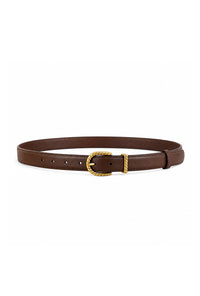 Petite Studio's Anselm Brown and Gold Leather Belt 