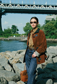 Petite Studio's Bryce Corduroy Barn Jacket in Sepia