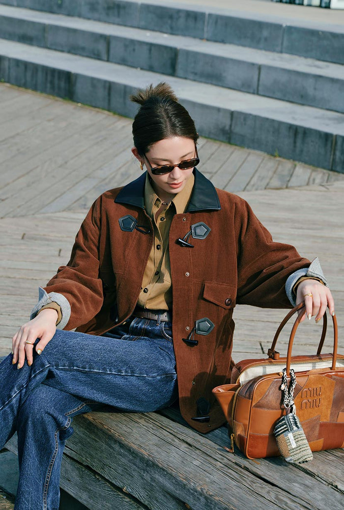 Petite Studio's Bryce Corduroy Barn Jacket in Sepia