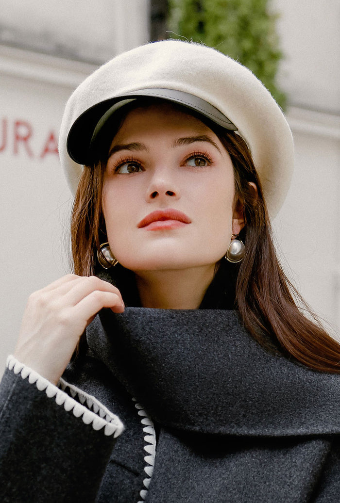 Petite Studio's Classic Leather Brimmed Beret