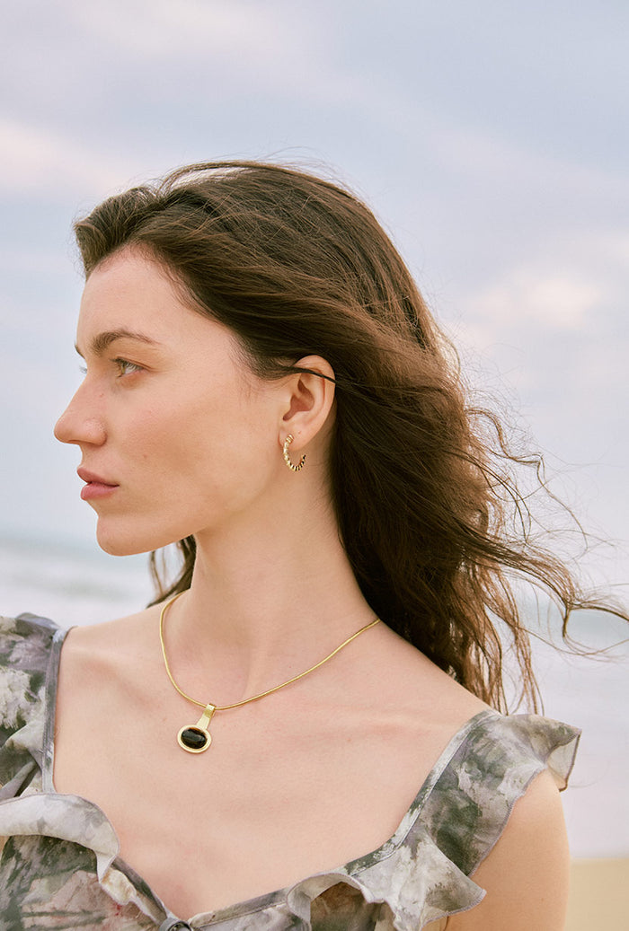Petite Studio's Gold Bamboo Stud Earrings