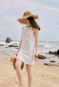 Petite Studio's Laurie Cotton Crochet Dress in Ivory 