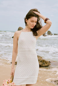 Petite Studio's Laurie Cotton Crochet Dress in Ivory 