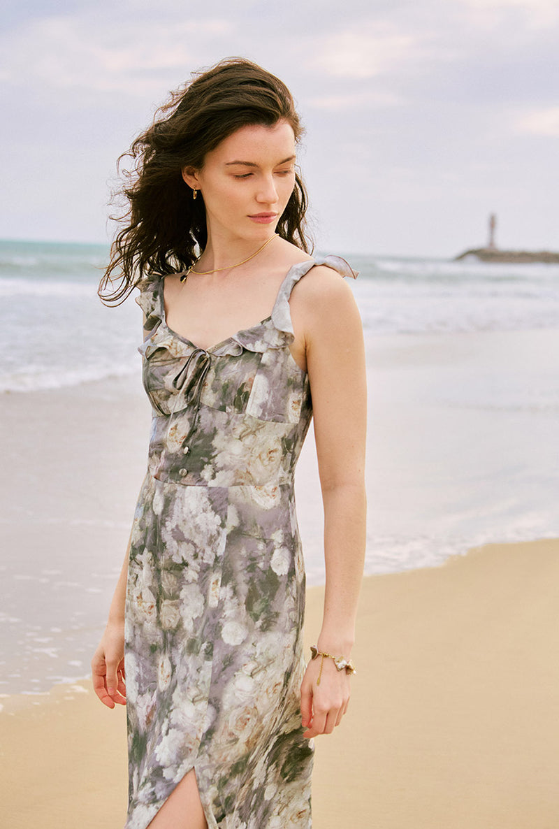 high waisted petite dresses Petite Studio's Tiana Dress in Sage Floral