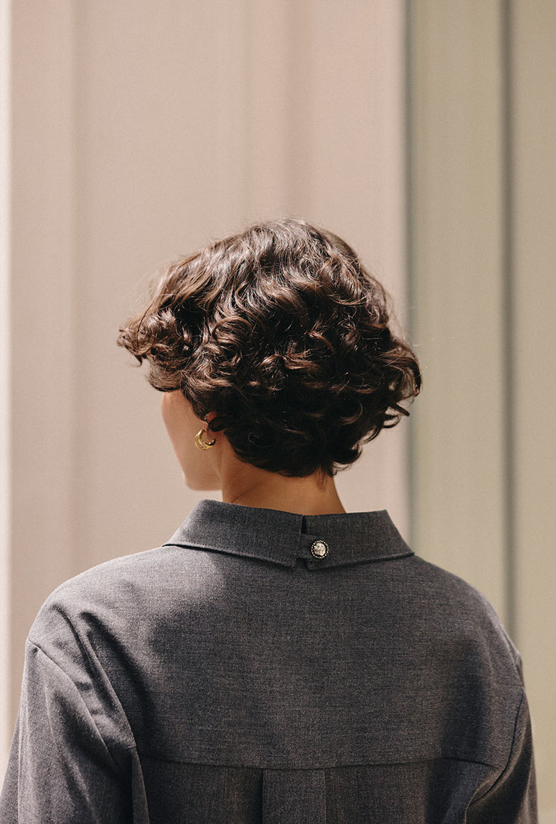 Petite Studio's Abby Wool Blend Dress in Charcoal