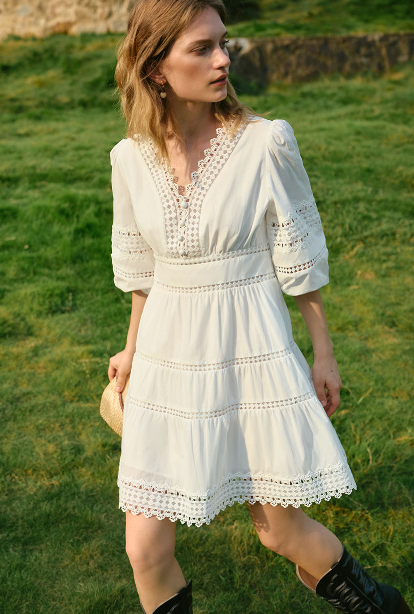 Petite Studio's Calista Cotton Dress in White Petite Studio's Calista Cotton Dress in White