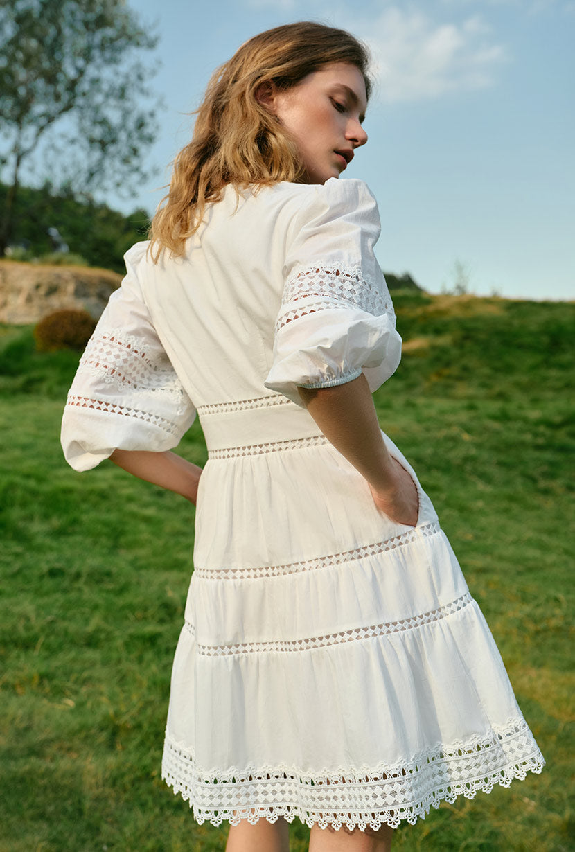 Petite Studio's Calista Cotton Dress in White