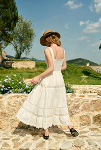 Petite Studio's Clarabel Cotton Midi Dress in White