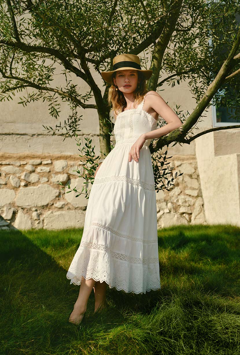Petite Studio's Clarabel Cotton Midi Dress in White Petite Studio's Clarabel Cotton Midi Dress in White
