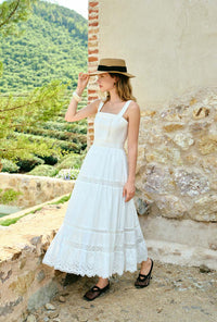 Petite Studio's Clarabel Cotton Midi Dress in White