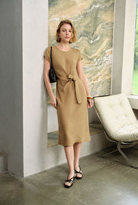 Petite Studio's Elisha Tencel Dress in Mustard 