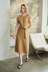 Petite Studio's Elisha Tencel Dress in Mustard 
