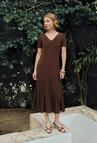 Petite Studio's Ezra Knit Dress in Chocolate 