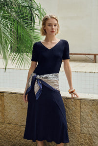Petite Studio's Ezra Knit Dress in Navy