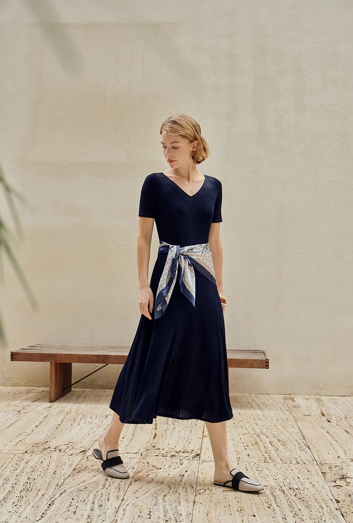 Petite Studio's Ezra Knit Dress in Navy