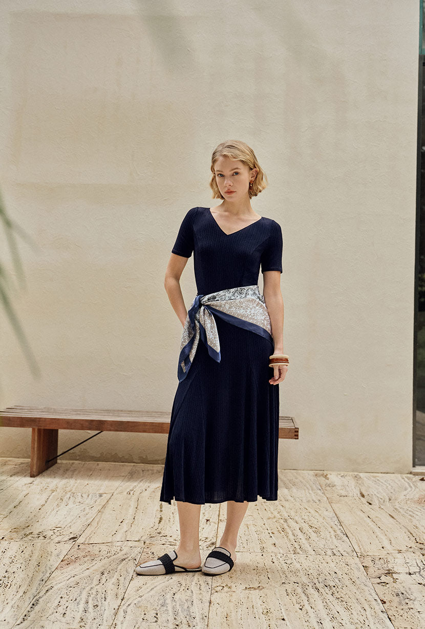 Petite Studio's Ezra Knit Dress in Navy