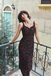 Petite Studio's Fynn Midi Dress in Black Cherry