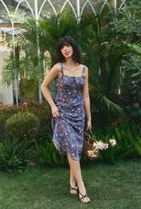Petite Studio's Felisse Midi Dress in Blue Floral