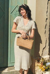 Petite Studio's Fraley Contoured Dress in Dotted Ivory