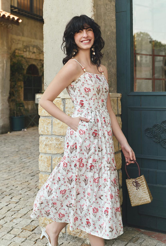 Petite Studio's Finch Cotton Dress in Pink Floral
