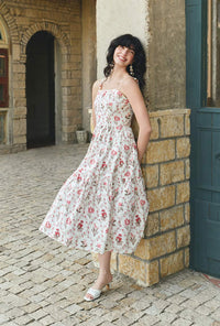 Finch Cotton Dress - Pink Floral