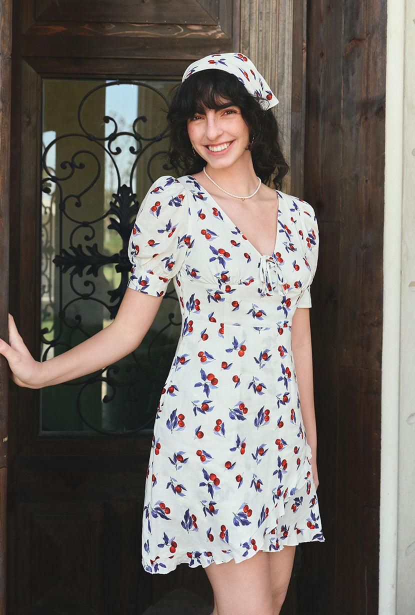 Petite Studio's Virginia Dress in White Cherry