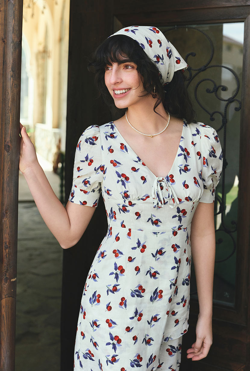 Petite Studio's Virginia Dress in White Cherry
