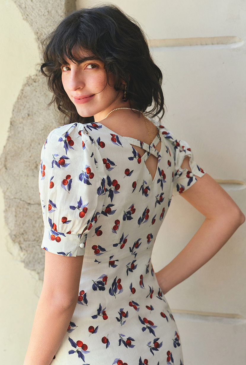 Petite Studio's Virginia Dress in White Cherry