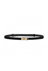 Petite Studio's Nunzio Black and Gold Frosted Leather Belt