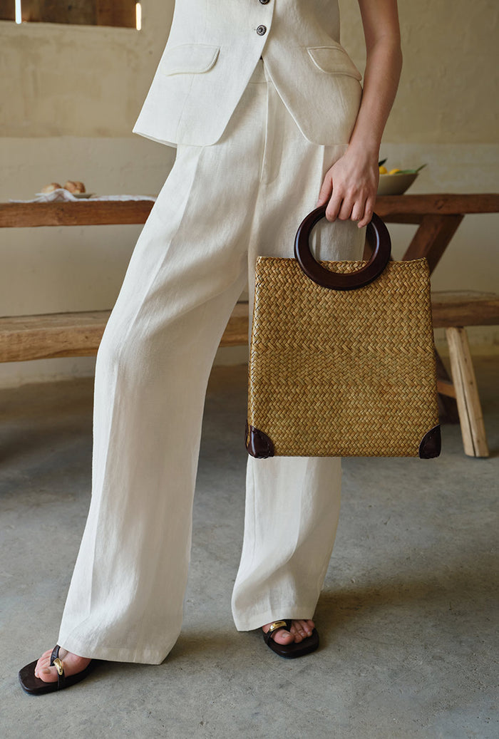Petite Studio's Fabien Handwoven Hyacinth Handbag