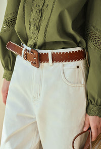 Petite Studio's Filbert Stitced Leather Belt 