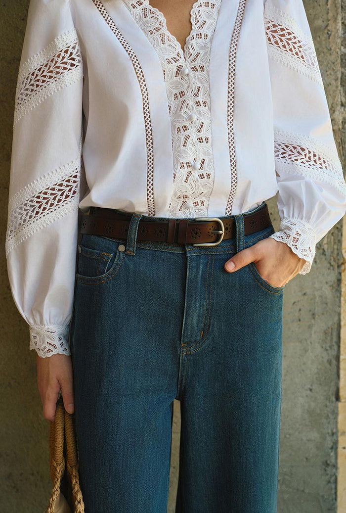 Petite Studio's Felice Vintage Hollow Leather Belt