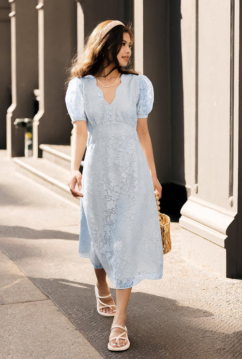Petite Studio's Reverie Dress in Sky Organza